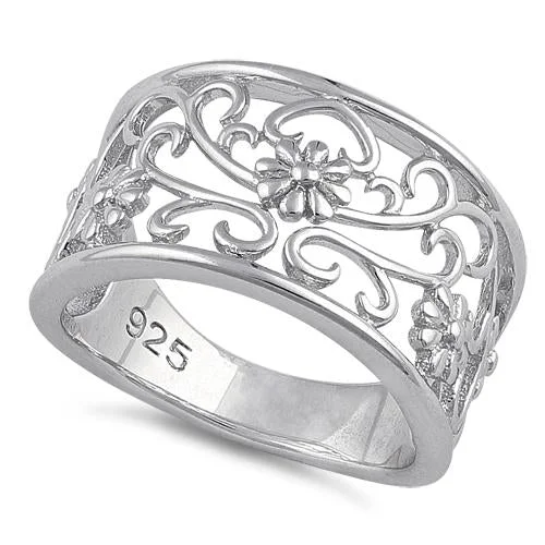 High-Quality Engagement Rings-Sterling Silver Wild Flowers Ring