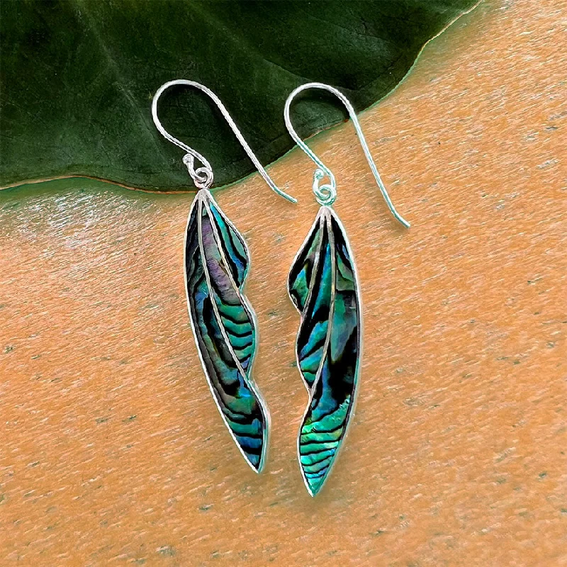 Silver Crystal Drop Earrings-Falling Leaves Earrings - Sterling Silver, Indonesia