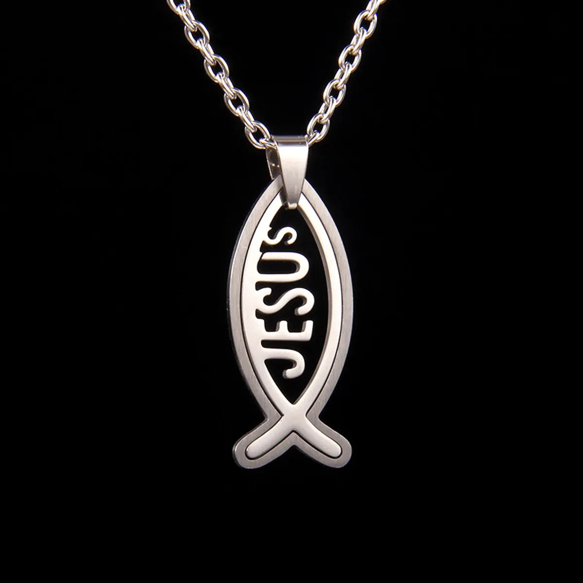 Personalized Gold Necklaces-Hip-Hop Letter Fish 201 Stainless Steel Unisex Pendant Necklace