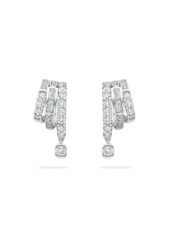 Personalized Drop Earrings-The Boodles National Gallery Collection - Play of Light Platinum Diamond Earrings