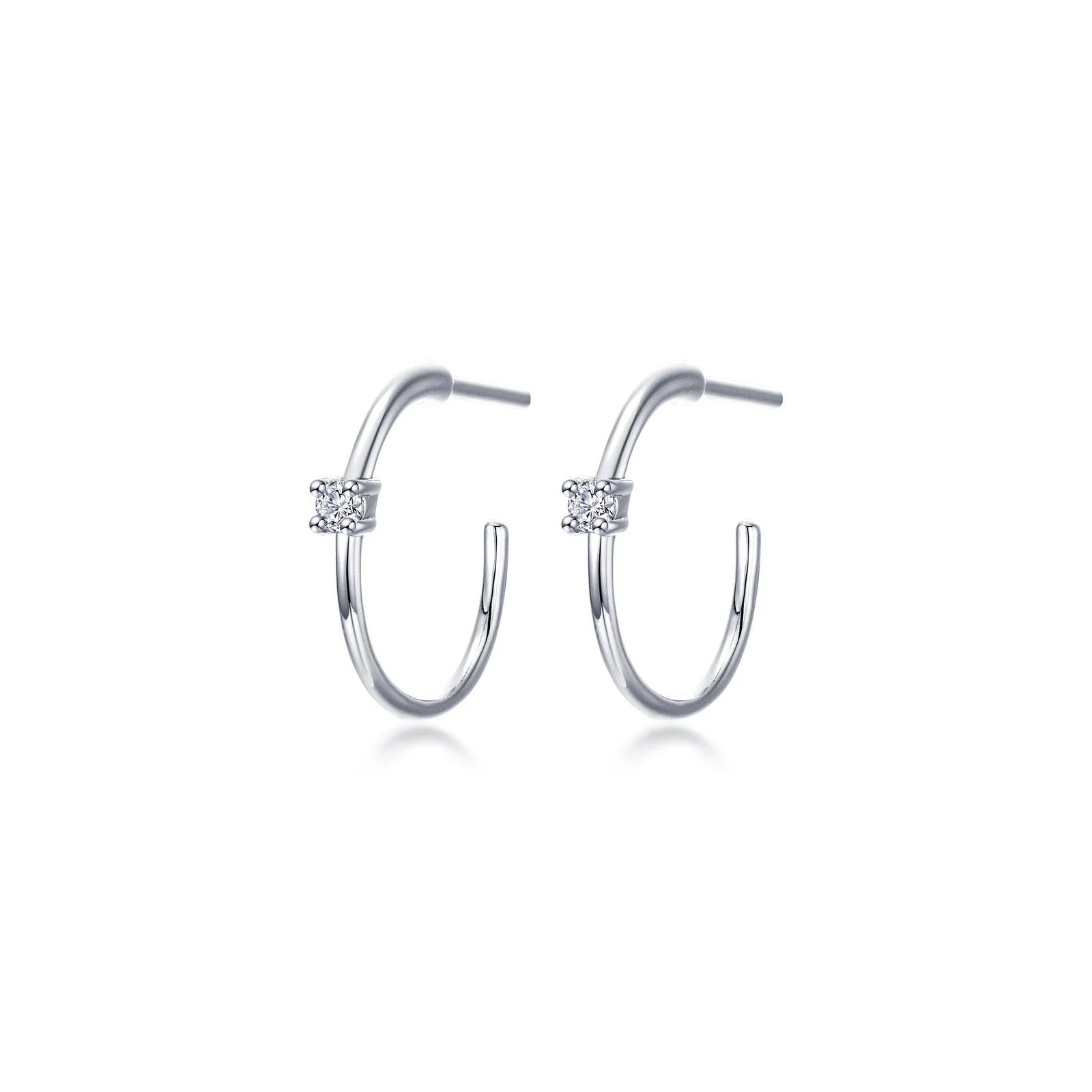 Small Gold Hoop Earrings-Lafonn Simulated Diamond 25mm High Polished Hoop Earrings E0629CLP00