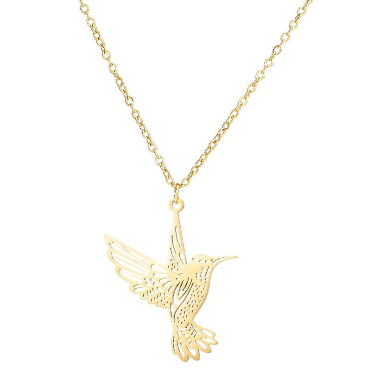 Hummingbird Necklace Gold