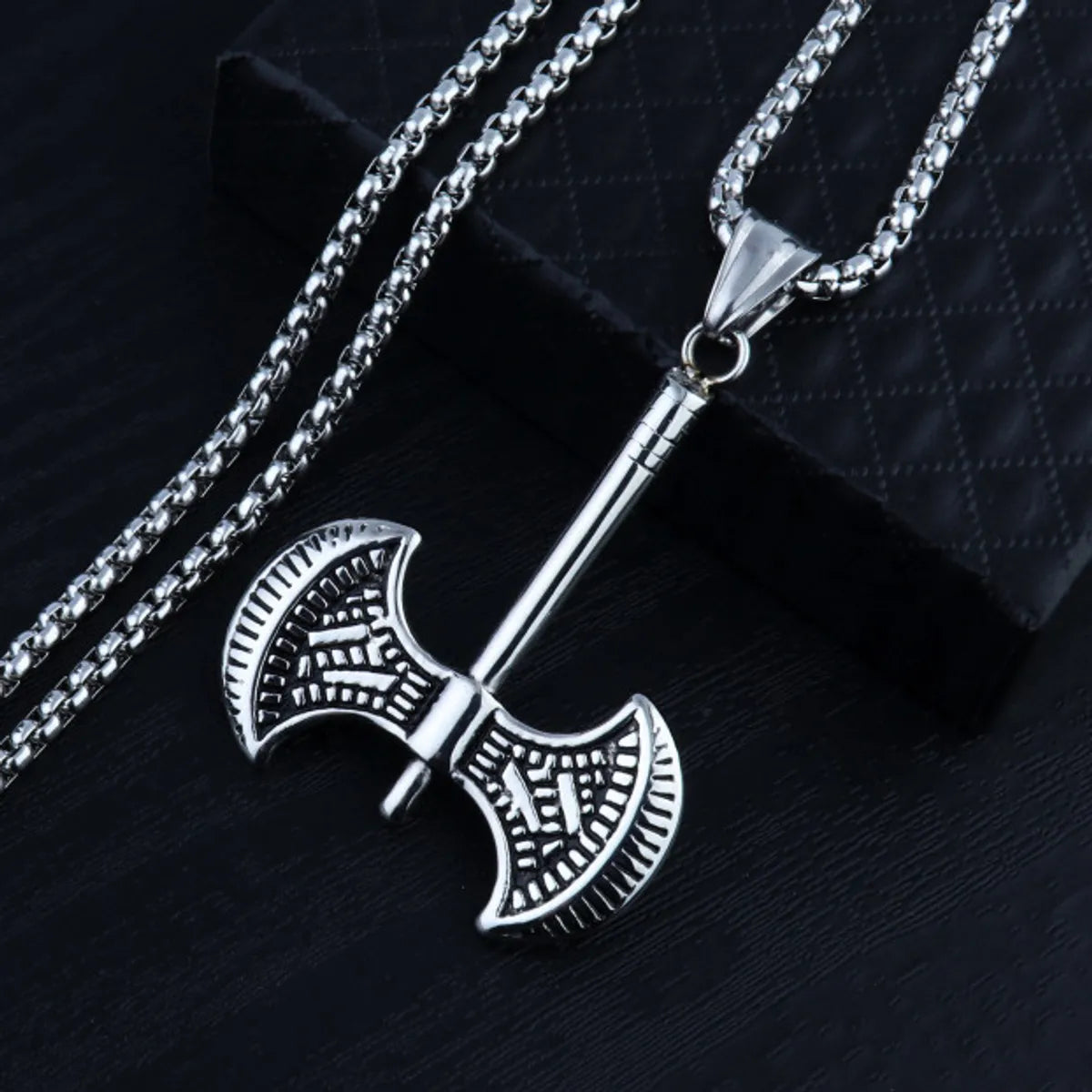 Double Axe Titanium Steel Necklace