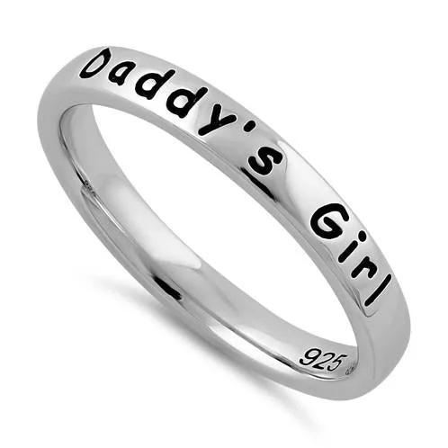 Wedding Rings with Unique Design-Sterling Silver "Daddy's Girl" Ring