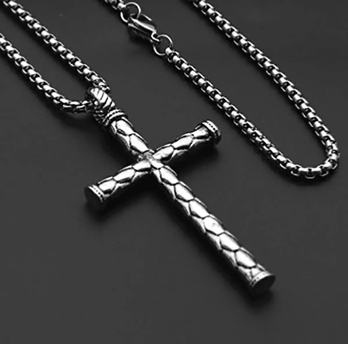 Golden Hoop Cross Titanium Steel Necklace