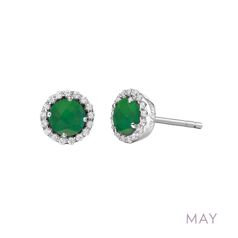 Multicolor Stud Earrings-Lafonn Simulated Diamond & Emerald Birthstone Earrings - May BE001EMP