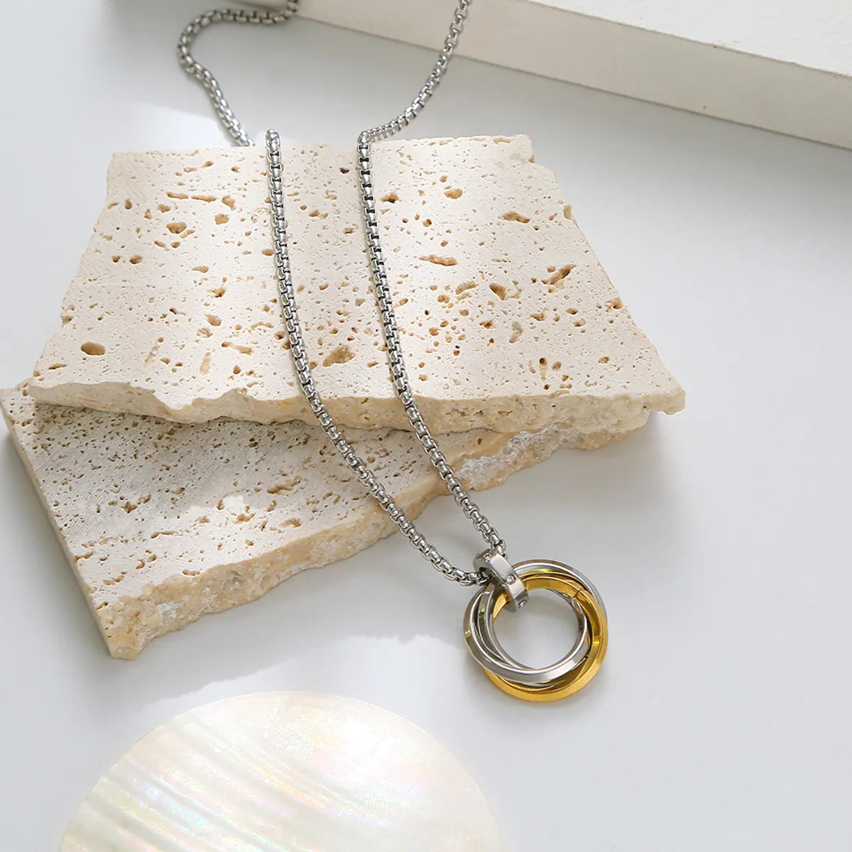 64 Diamond Steel plus Gold Necklace