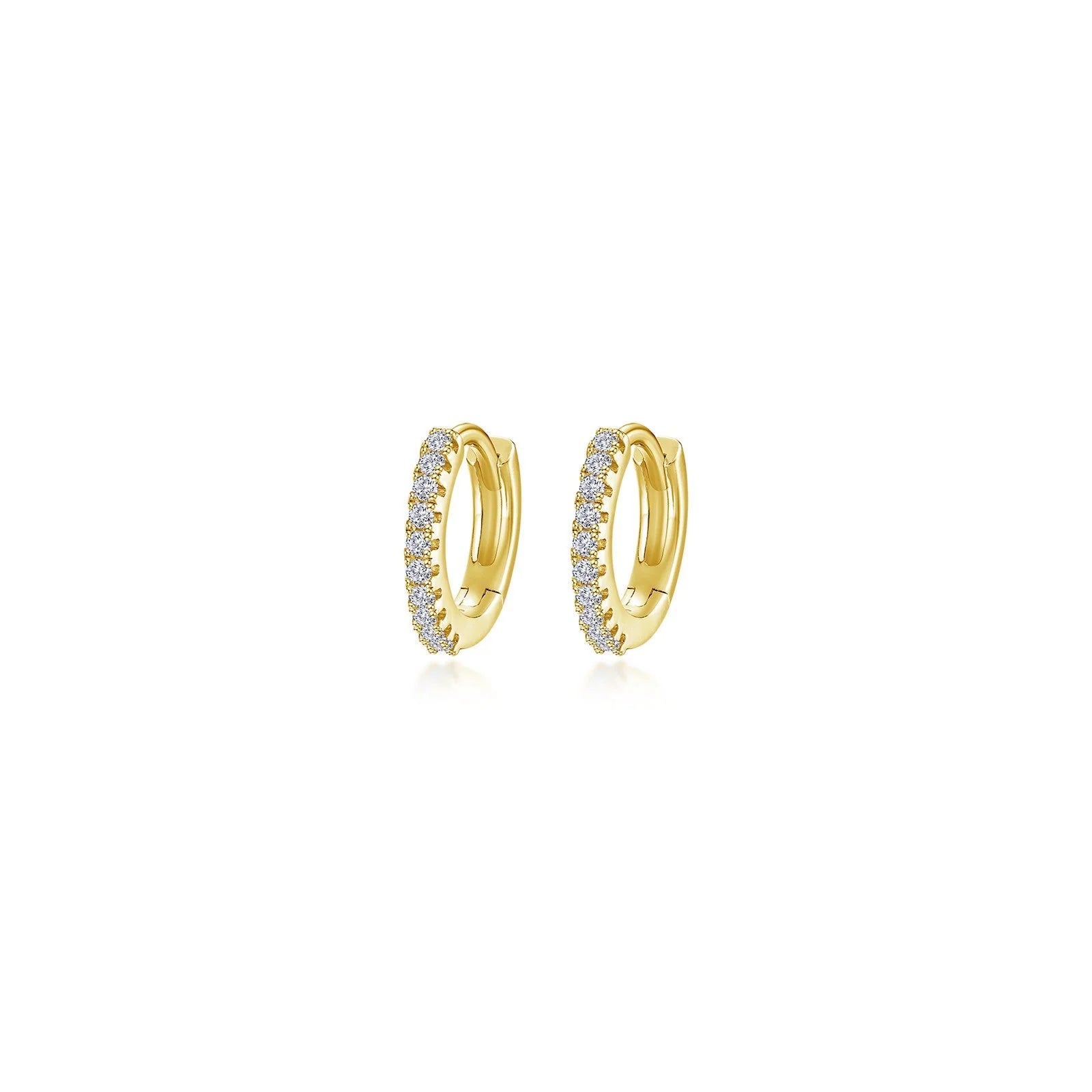 Gold Gemstone Hoop Earrings-Lafonn Simulated Diamond 13.5mm Huggie Hoop Earrings E0621CLG00