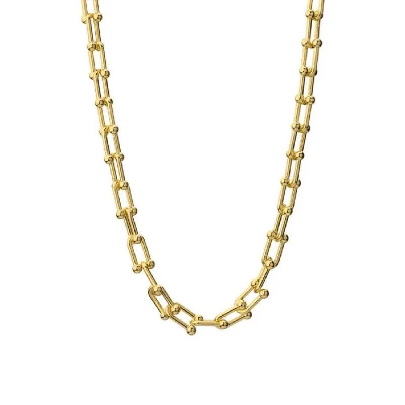 X031u-Shaped Buckle Necklace Gold 45 5cm