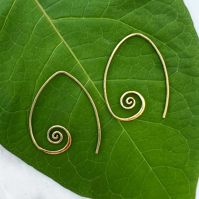 Cute Drop Earrings-Pre-order! Spiral Around Earrings - Brass, Indonesia