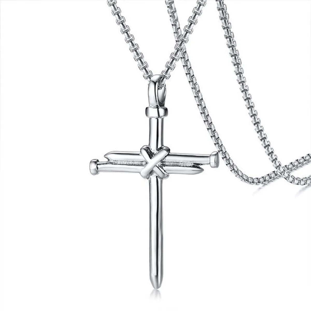 Trendy Pendant Necklaces-Punk Cross Stainless Steel Men'S Pendant Necklace