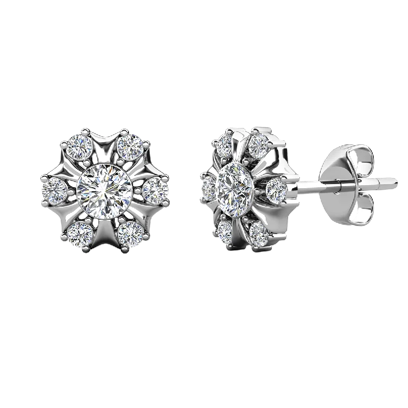 Large Gemstone Stud Earrings-Millie 18k White Gold Plated Stud Earrings with Swarovski Crystals