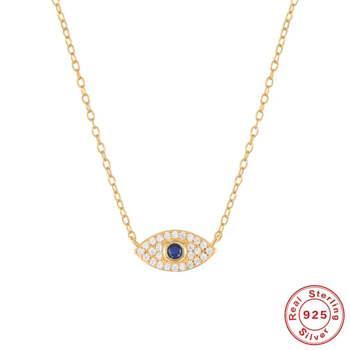 Vintage Gold Necklaces-Fashion Devil'S Eye Sterling Silver Plating Zircon Necklace