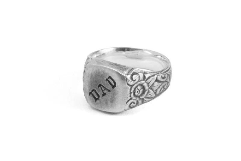 Ruby Wedding Rings-#019 - Signet Ring Dad