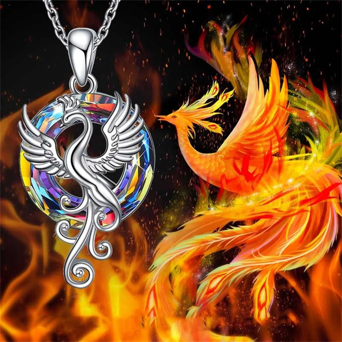 Unique Necklaces-Fashion Phoenix Stainless Steel Plating Pendant Necklace 1 Piece