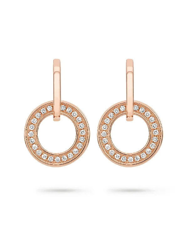 Simple Crystal Earrings-Roulette Classic Rose Gold Diamond Earrings