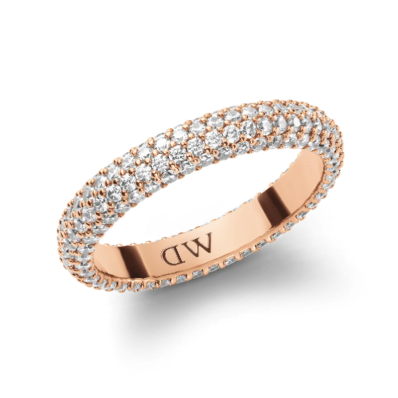 Luxury Engagement Rings-Pavé Crystal Ring Rose Gold