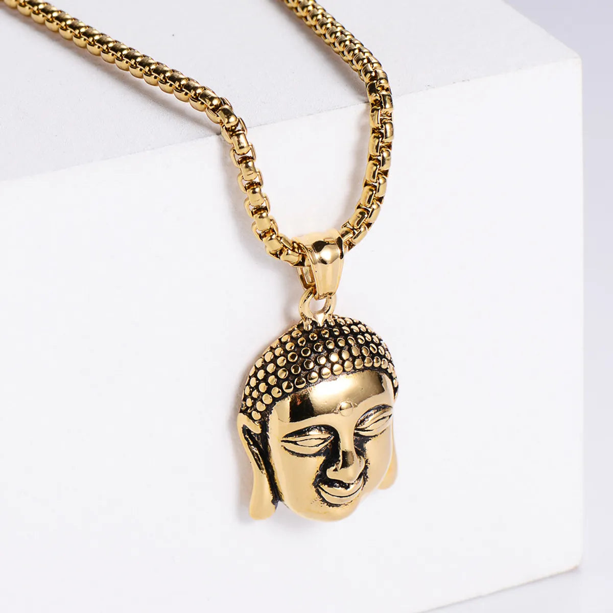 Charm Necklaces-Chinese Style Buddhist Religious Jewelry Wholesale Buddha Portrait Men's Pendant Necklace