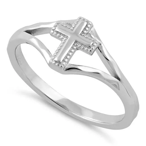 High-Quality Gold Engagement Rings-Sterling Silver Cross Ring