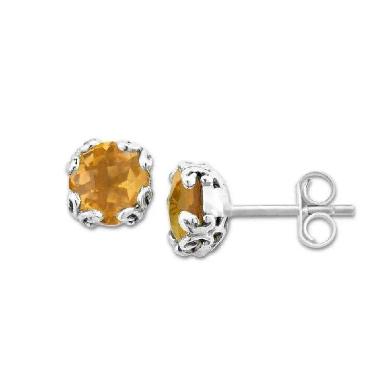 Swarovski Crystal Earrings-Samuel B. Citrine Birthstone Glow Stud Earrings - November