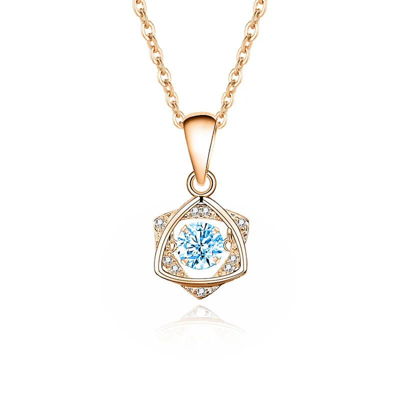 Zircon Sea Blue Diamond Rose Gold