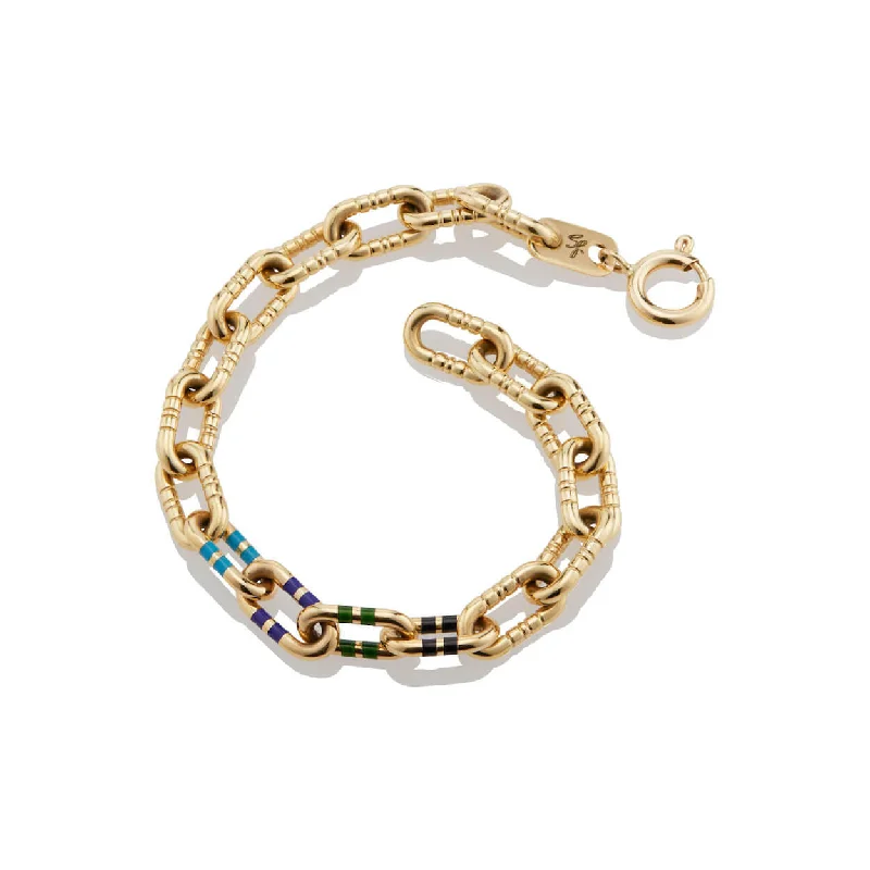 Women’s Tennis Bracelets with Diamonds-MEGA CAPSULE BRACELET WITH ENAMEL STRIPES