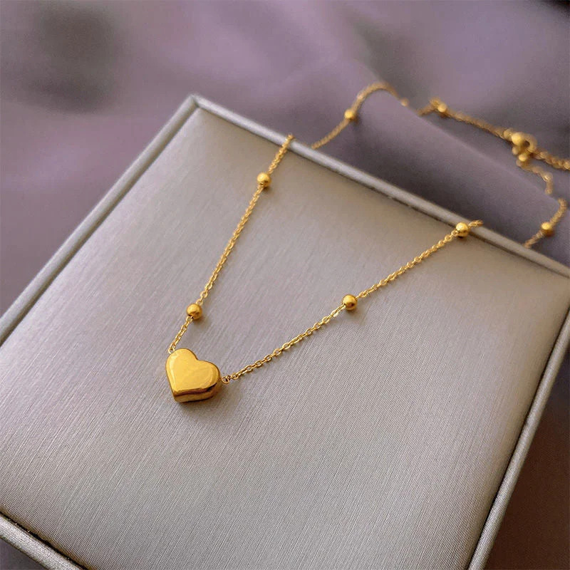 Bead Love Necklace-Gold