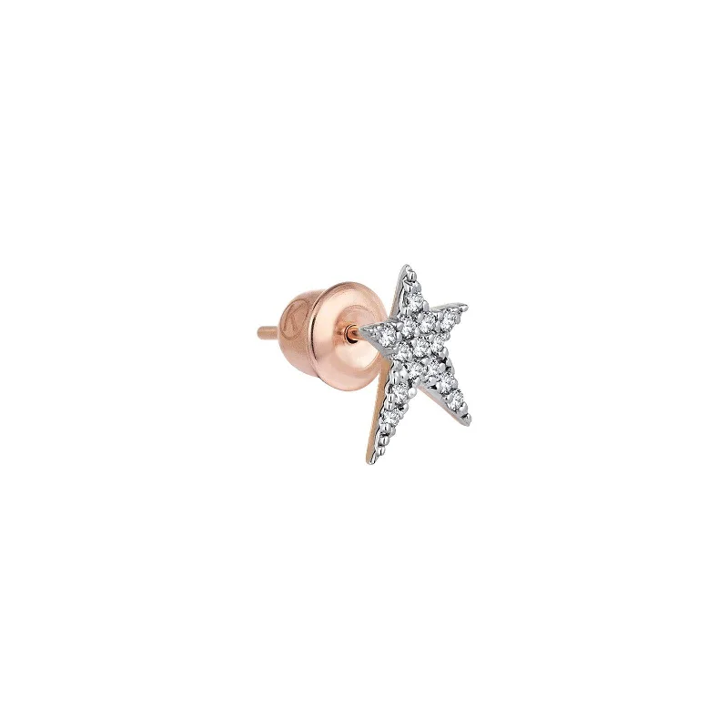 Luxury Hoop Stud Earrings-Maxi Pave Struck Star Stud Earring