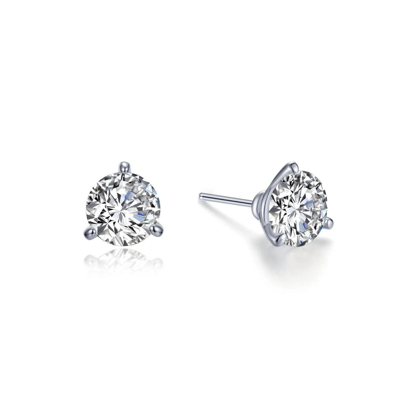 Small Silver Stud Earrings-Lafonn Simulated Diamond 1.50ct 3 Prong Stud Earrings E0479CLP00