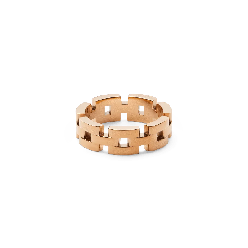 Stackable Engagement Rings-3-Link Ring Rose Gold