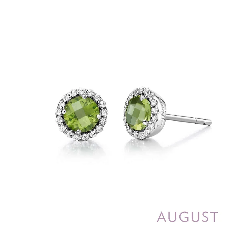 Gold and Crystal Earrings-Lafonn Simulated Diamond & Genuine Peridot Birthstone Earrings - August BE001PDP