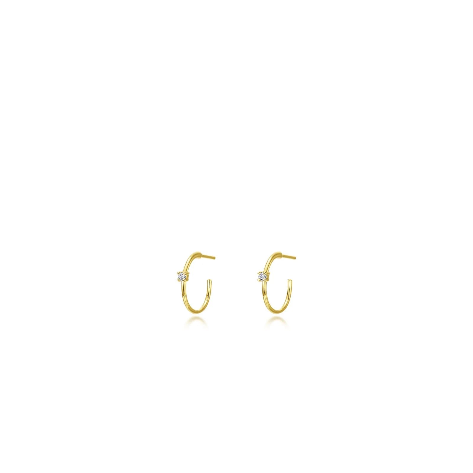 Chic Drop Gemstone Earrings-Lafonn Simulated Diamond 10mm High Polished Hoop Earrings E0627CLG00