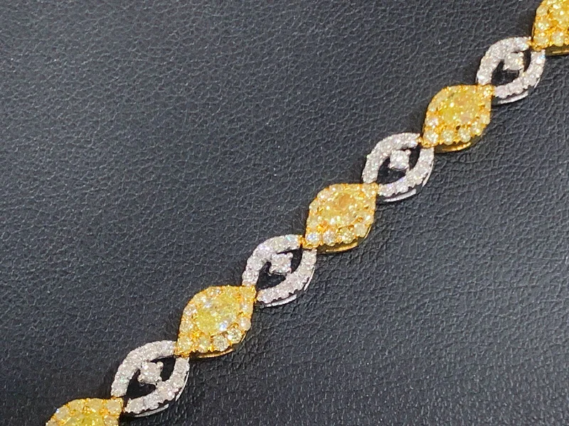 Custom Gold Cuff Bracelets for Men-14k Gold Yellow Diamond Bracelet