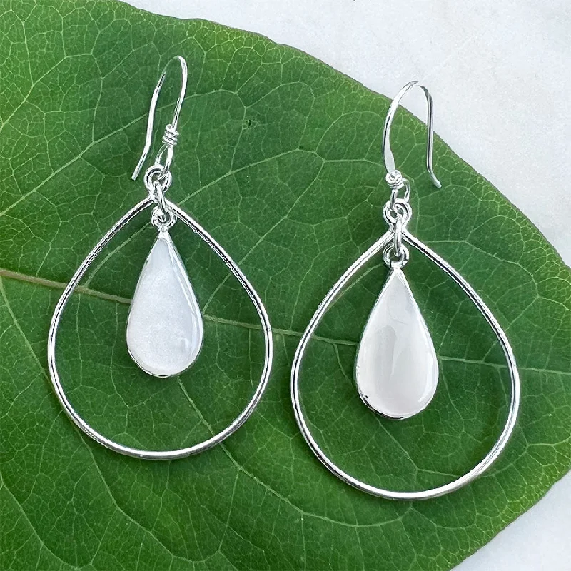 Elegant Gemstone Drop Earrings-Teardrop Pearl Earrings, Mexico