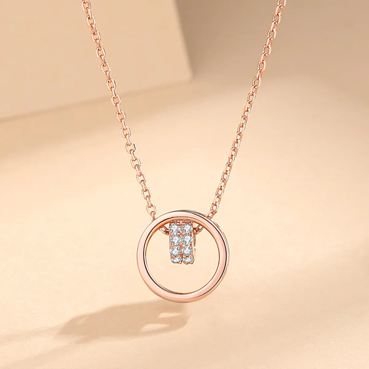 Infinity Necklaces-Simple Style Geometric Sterling Silver Plating Inlay Zircon Pendant Necklace