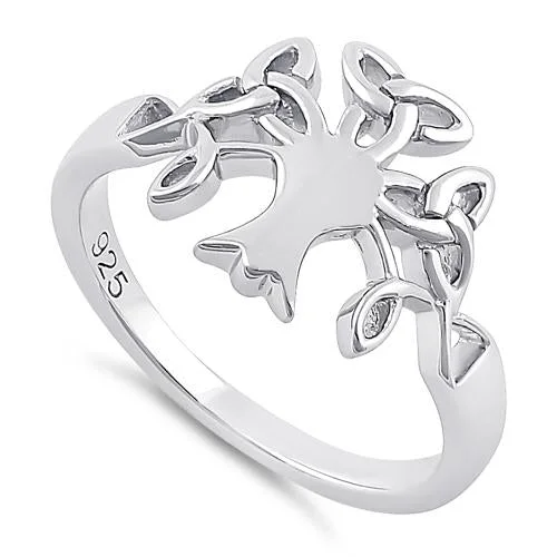 Men’s Personalized Wedding Bands-Sterling Silver Celtic Tree of Life Ring