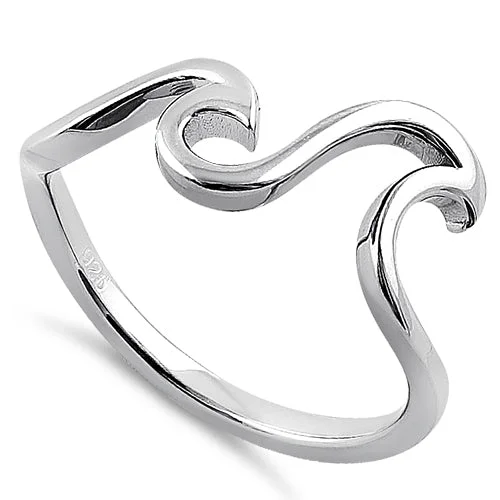 Affordable Engagement Rings-Sterling Silver Epic Waves Ring