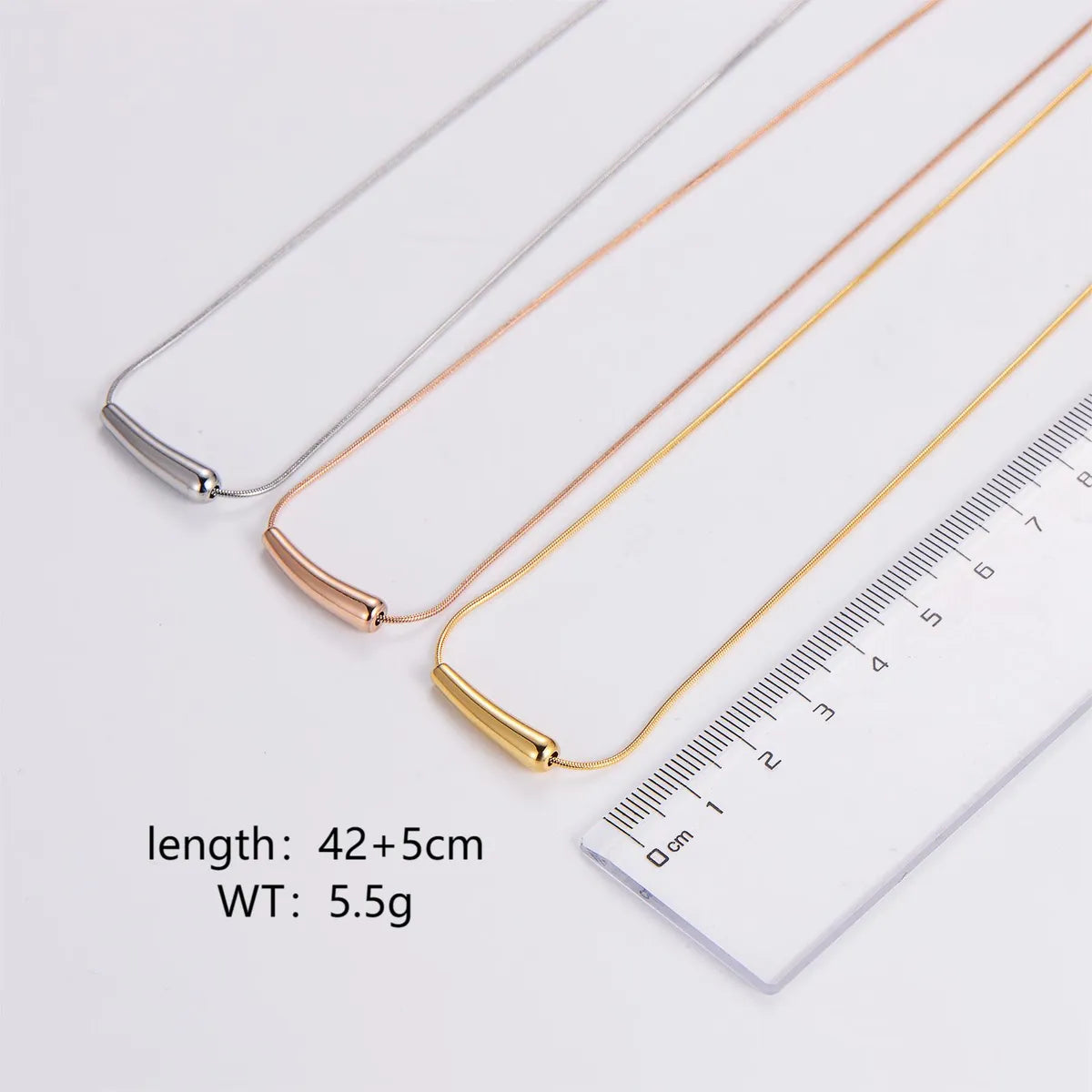 Custom Necklaces-Simple Style Geometric Stainless Steel 18k Gold Plated Pendant Necklace