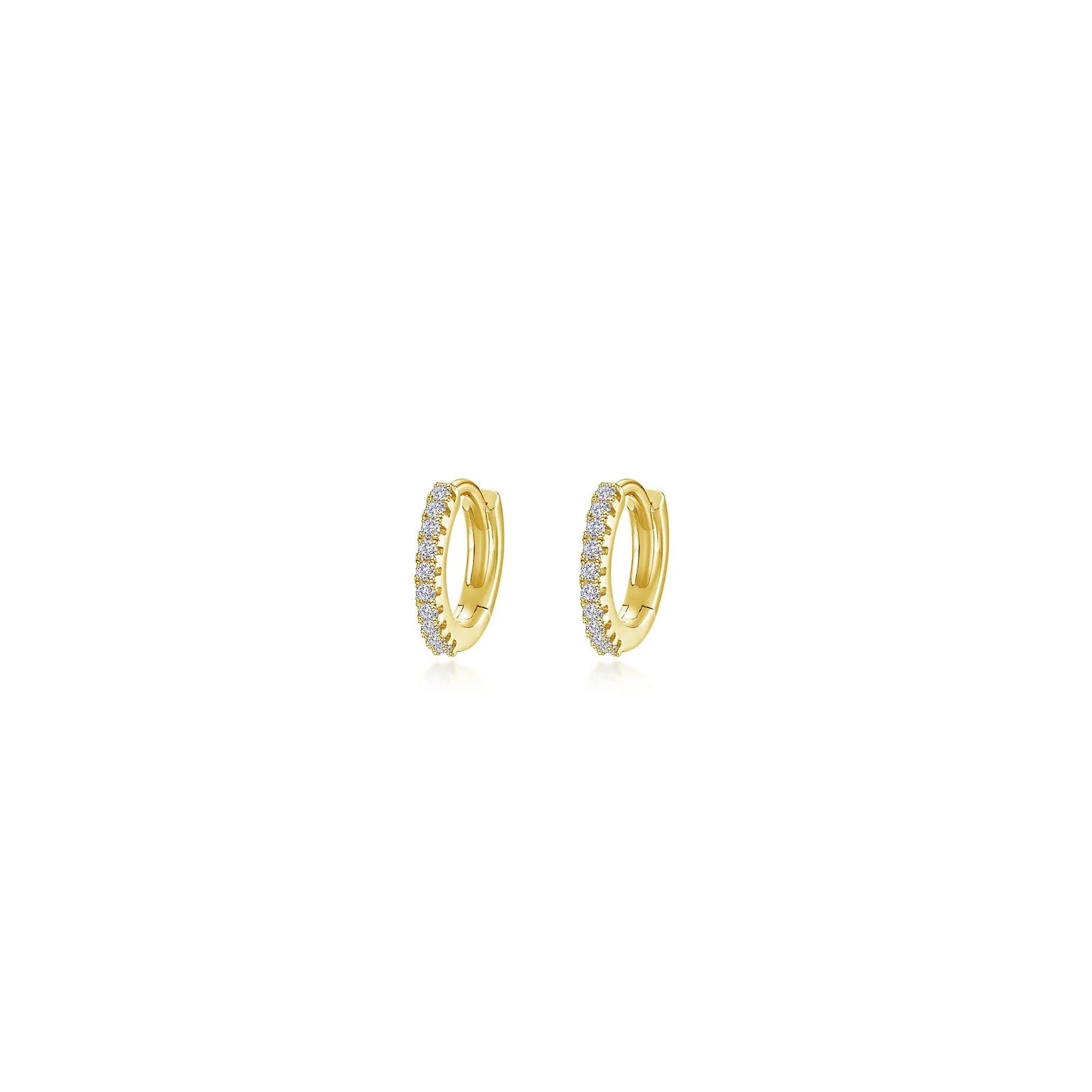 Designer Hoop Drop Earrings-Lafonn Simulated Diamond 10mm Huggie Hoop Earrings E0619CLG00