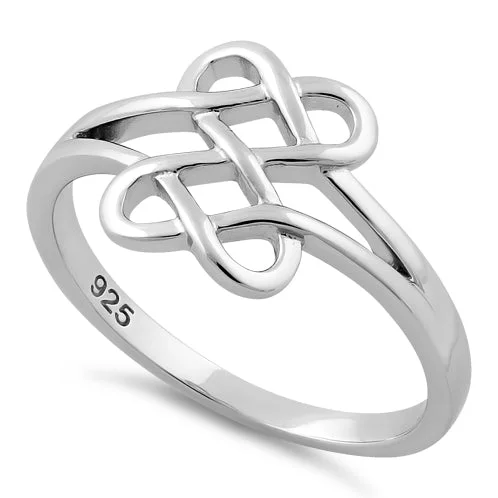 Retro Engagement Rings-Sterling Silver Celtic Ladies Ring