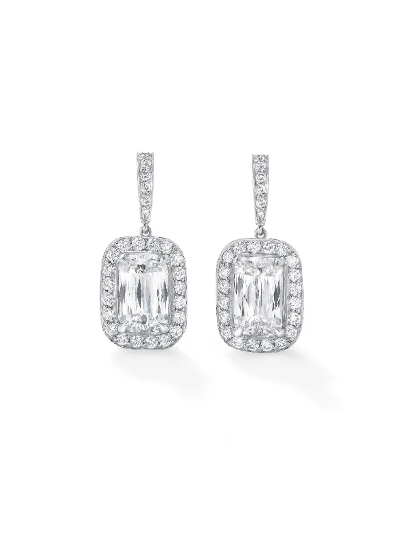 Double Drop Earrings-Vintage Ashoka Diamond Drop Earrings