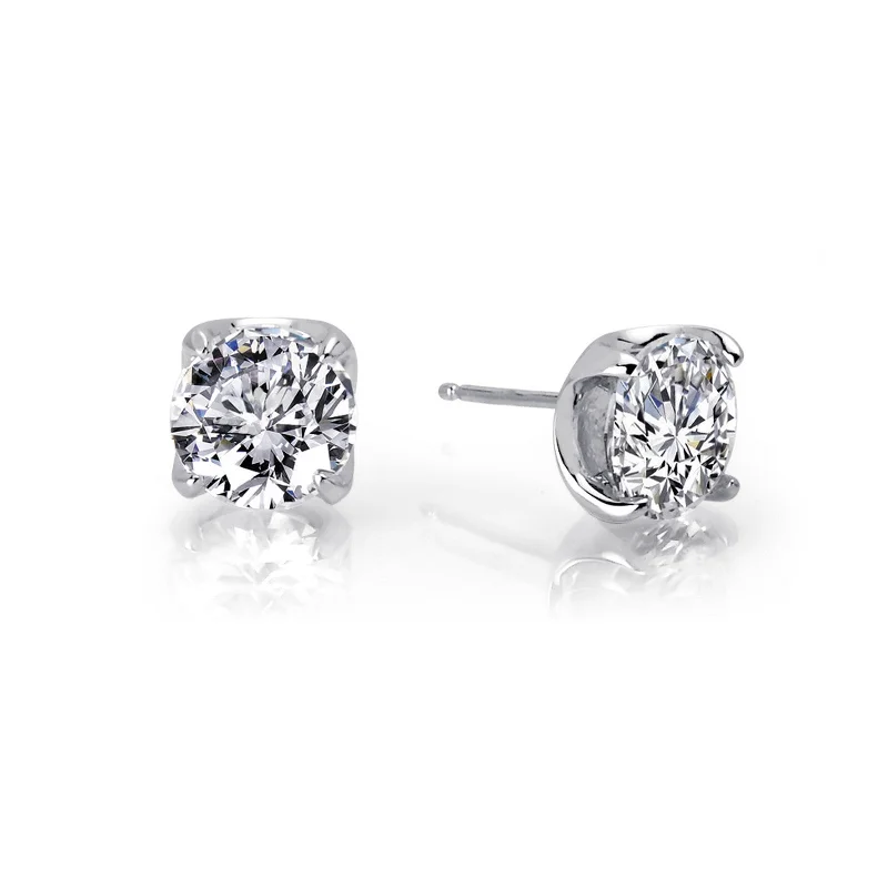 Custom Hoop Drop Earrings-Lafonn Simulated Diamond 3.50ct Stud Earrings E0104CLP