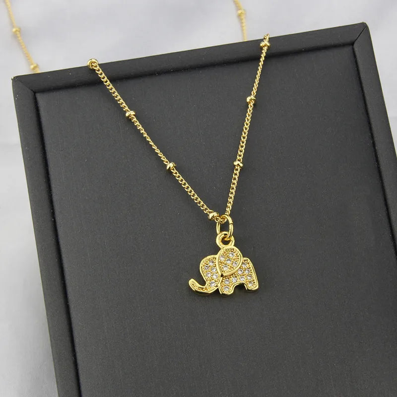 Gold Choker Necklaces-Copper 18K Gold Plated Gold Plated Cartoon Style Plating Animal Necklace