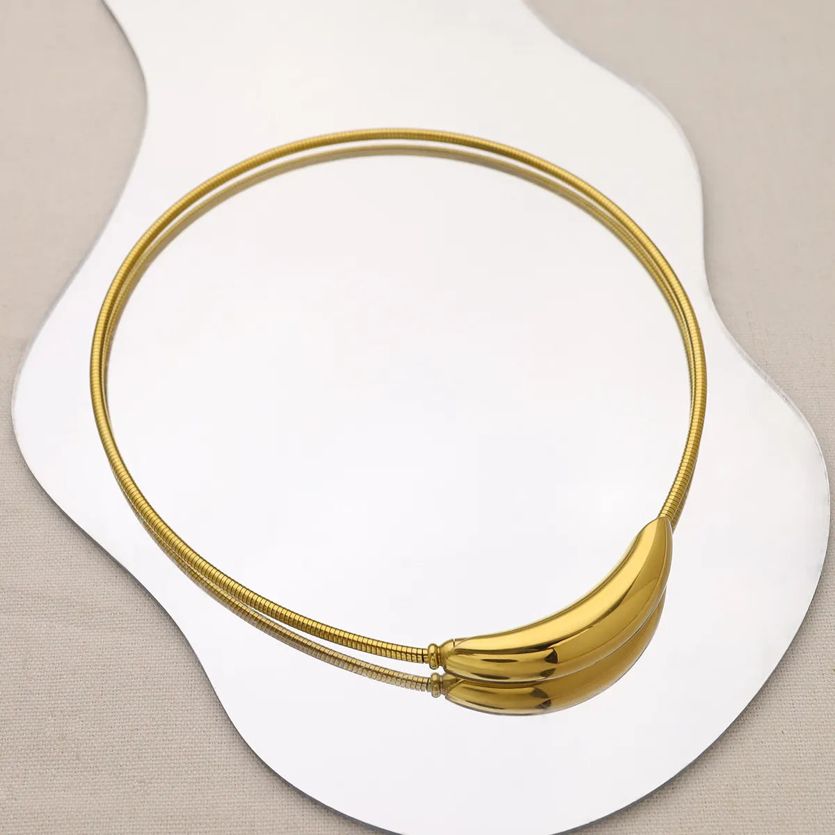 Art Deco Necklaces-Stainless Steel Titanium Steel 18K Gold Plated IG Style Simple Style Geometric Plating Choker