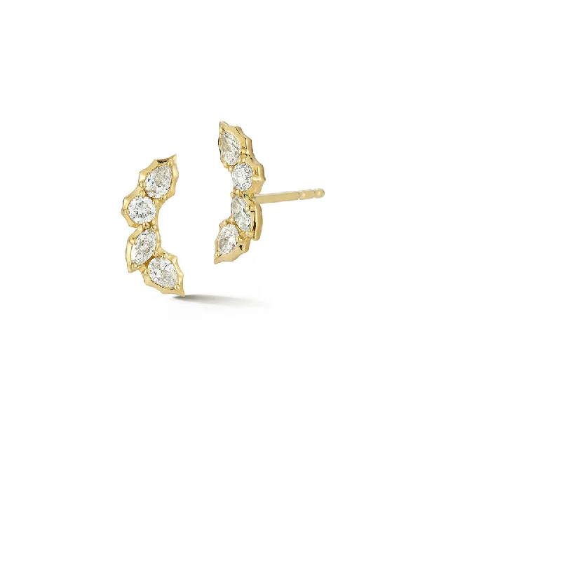 Artistic Pearl Earrings-Posey Curve Studs