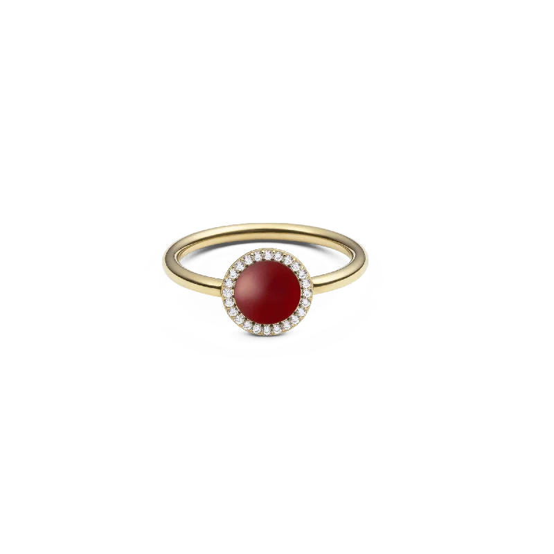 Birthstone Rings for Women-Audrey Ring  Red Agathe Gold