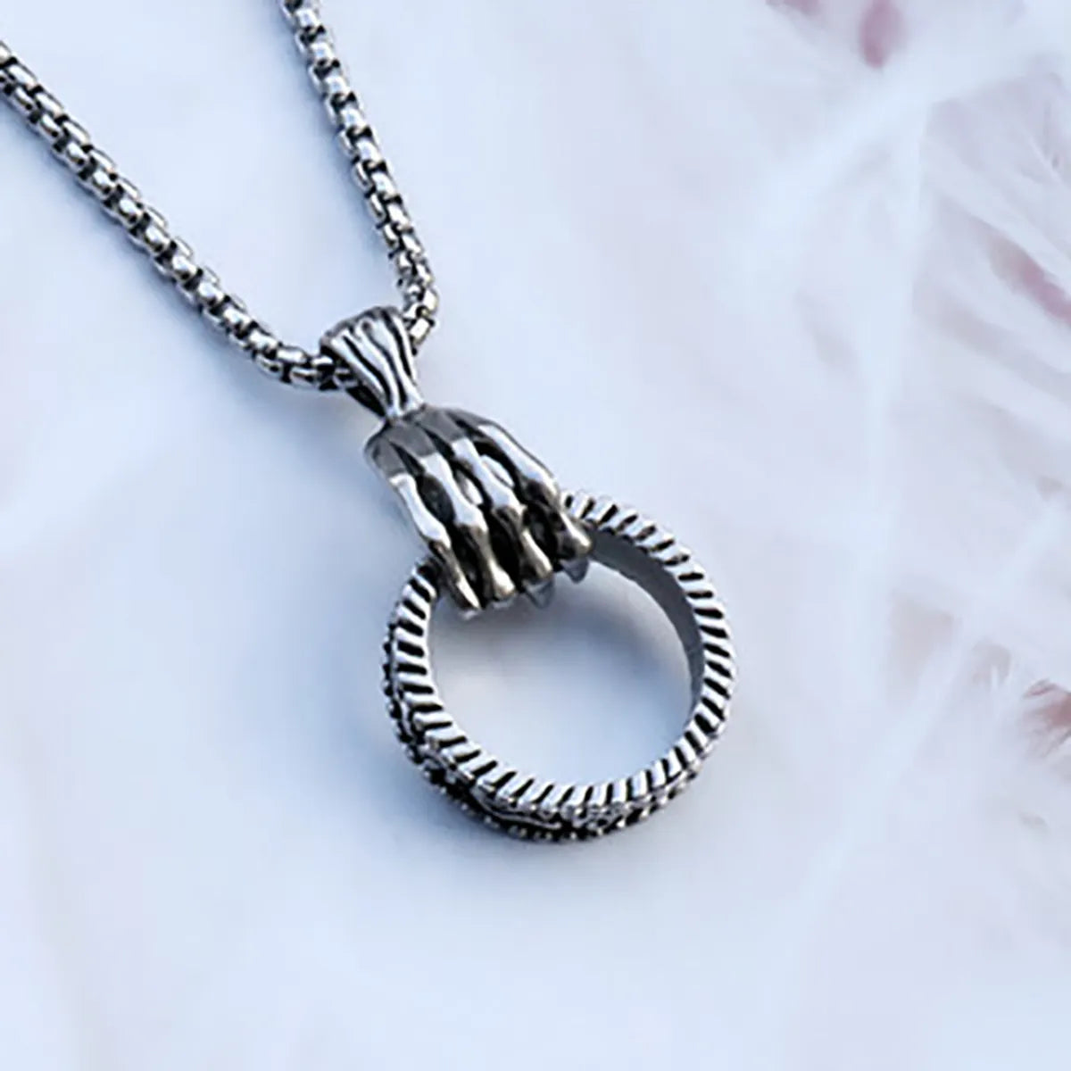 Clutch Ring Titanium Steel Necklace