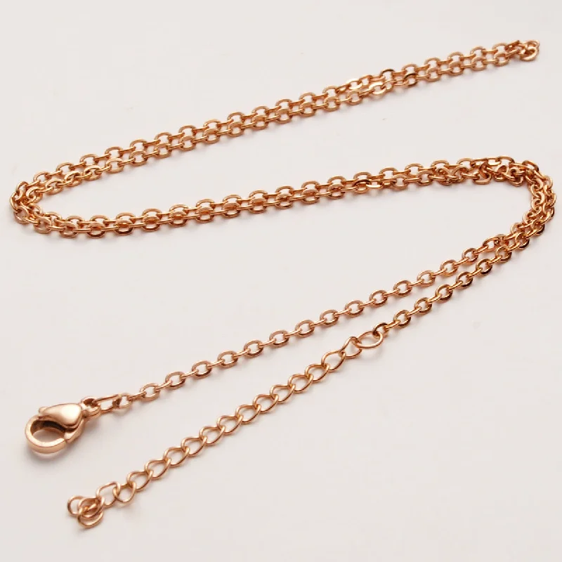 Rose Gold 2mm-45 + 5cm Tail Chain