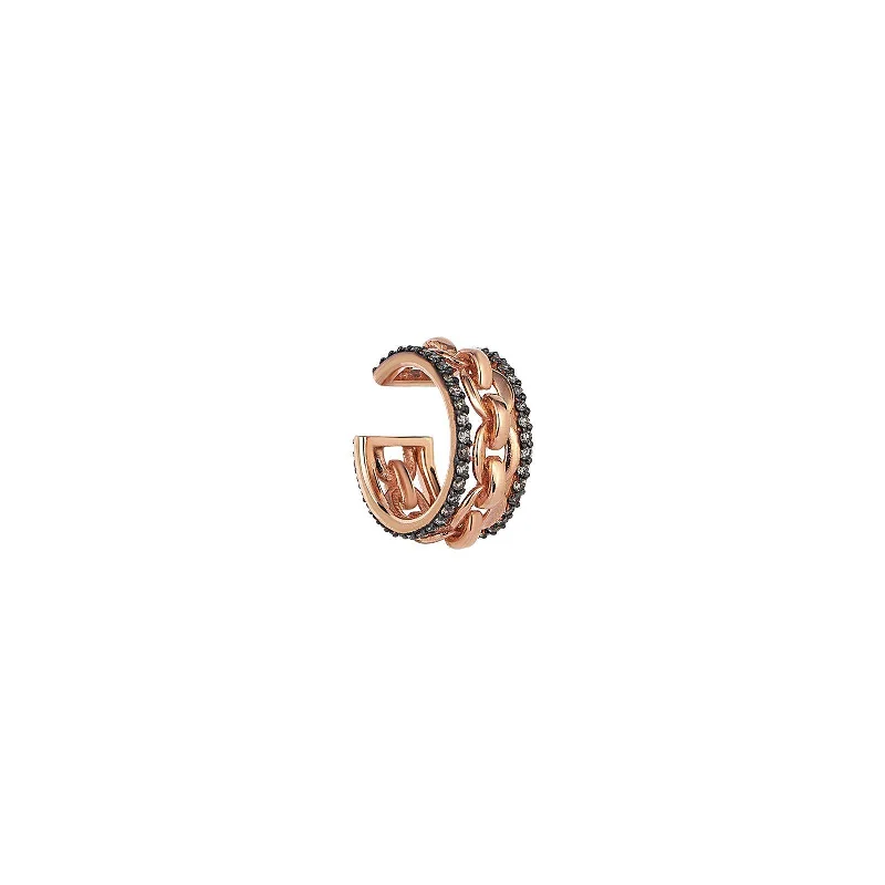 Rose Gold Hoop Earrings-"Chain Reaction"Cuff Earring