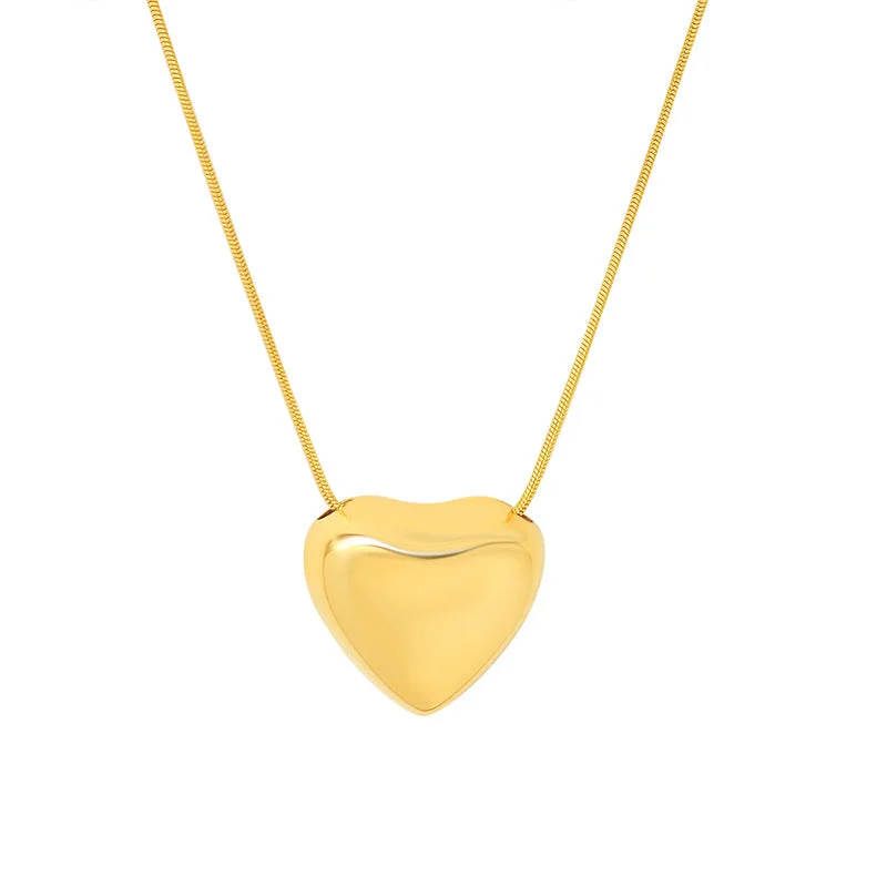 P059 Gold & Small Heart Necklace 40 + 5cm